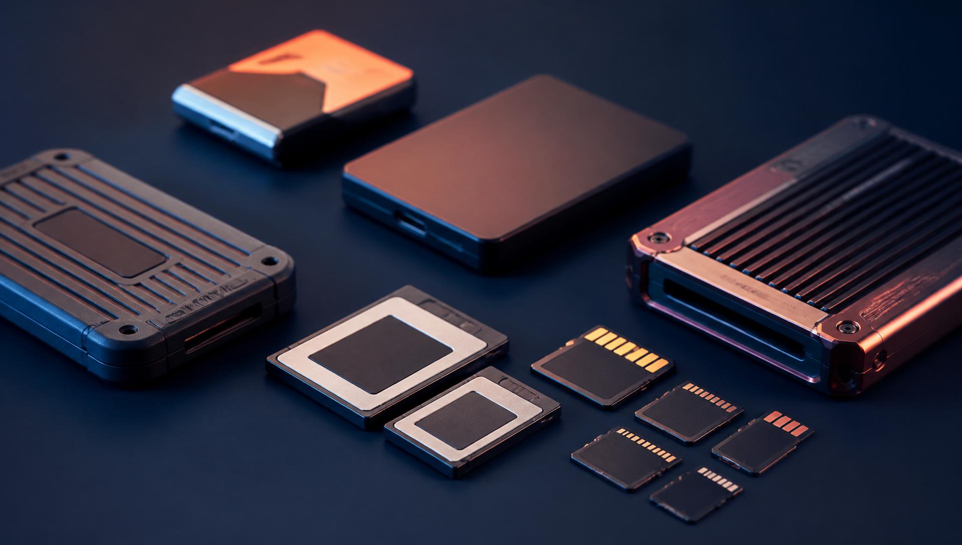 Professional camera memory cards for film and TV production